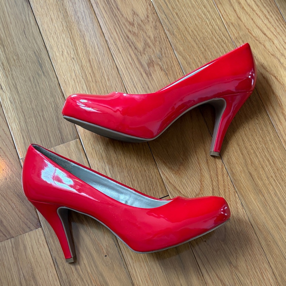 Red Patent Heels with Hidden Platform